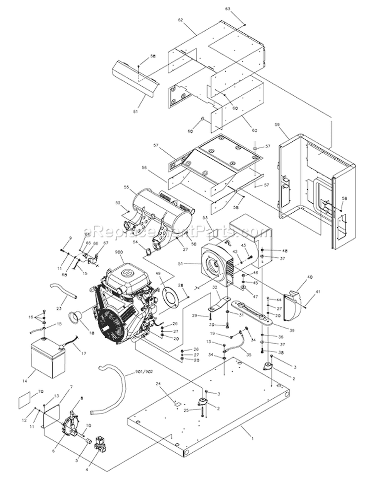 Page D Diagram and Parts List for 040275-0  Briggs and Stratton Generator